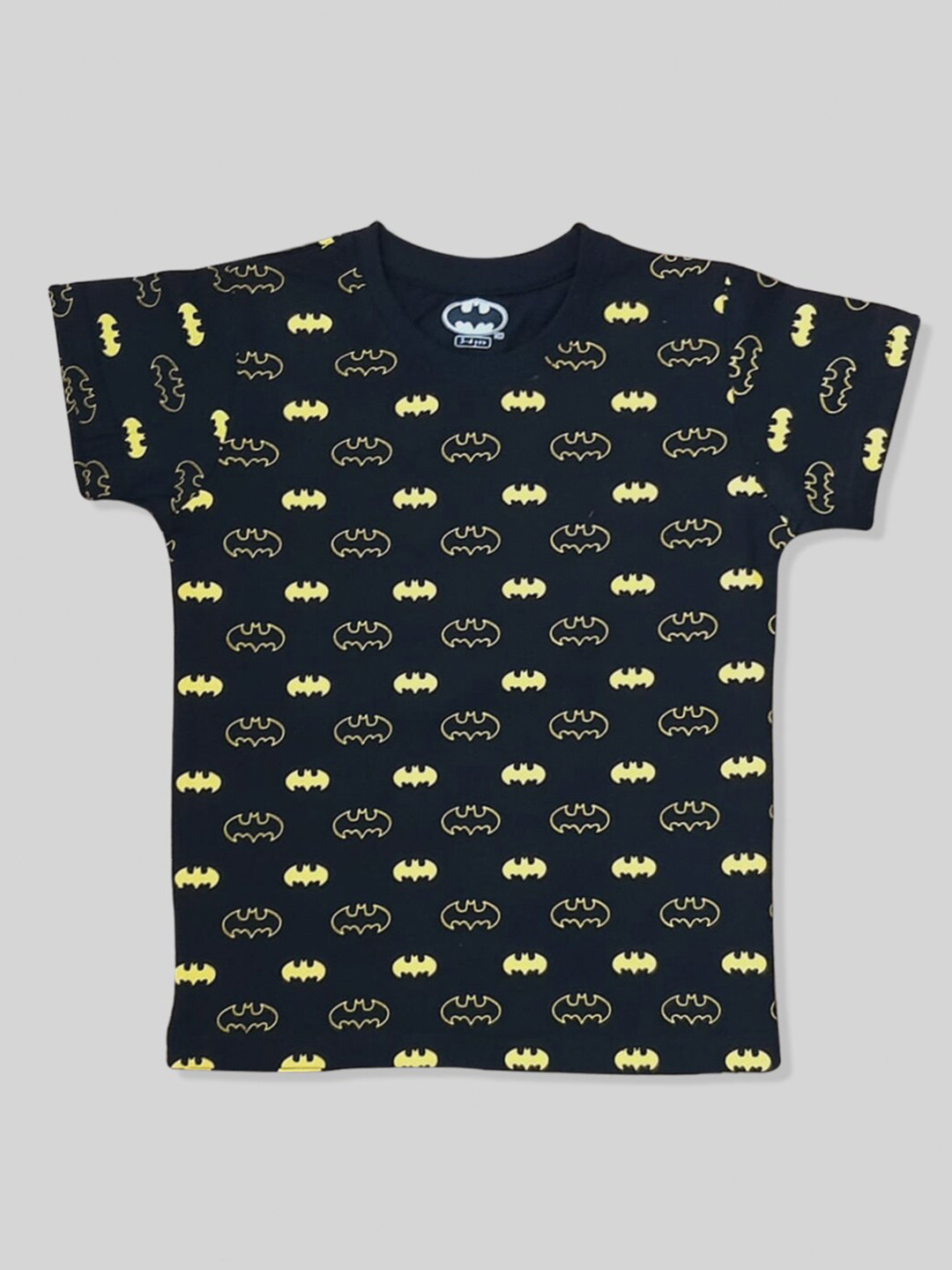 

Minute Mirth Boys Batman Printed Pure Cotton T-shirt, Black