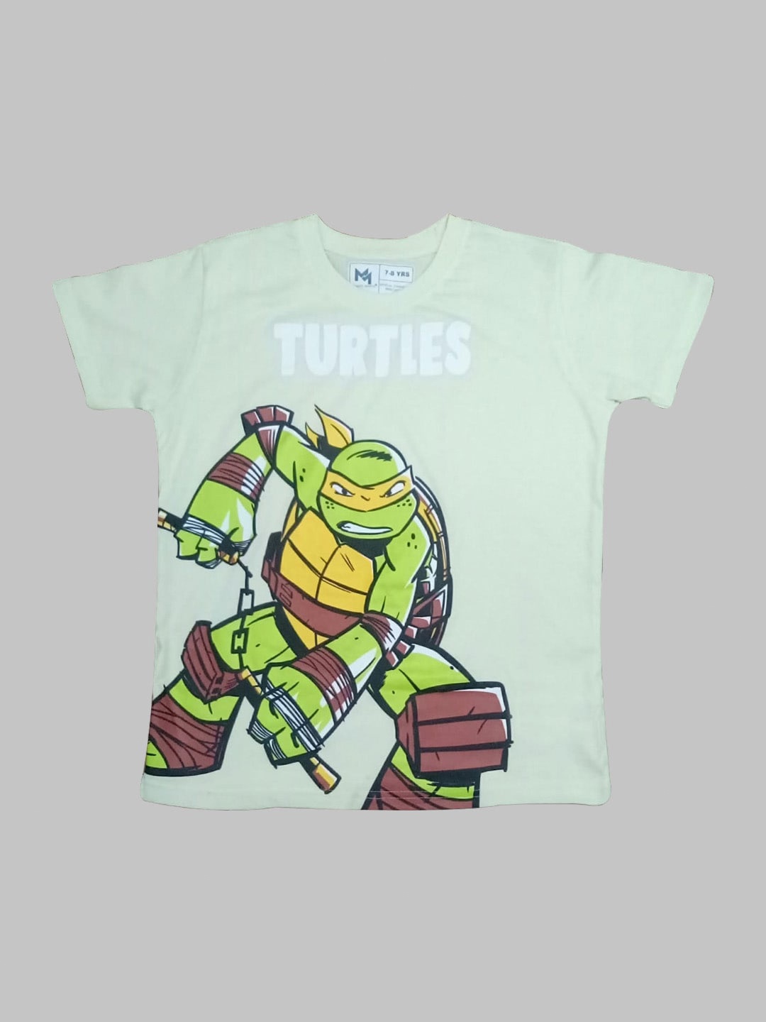 

Minute Mirth Boys Mutant Ninja Turtles Printed Round Neck Pure Cotton T-shirt, Sea green