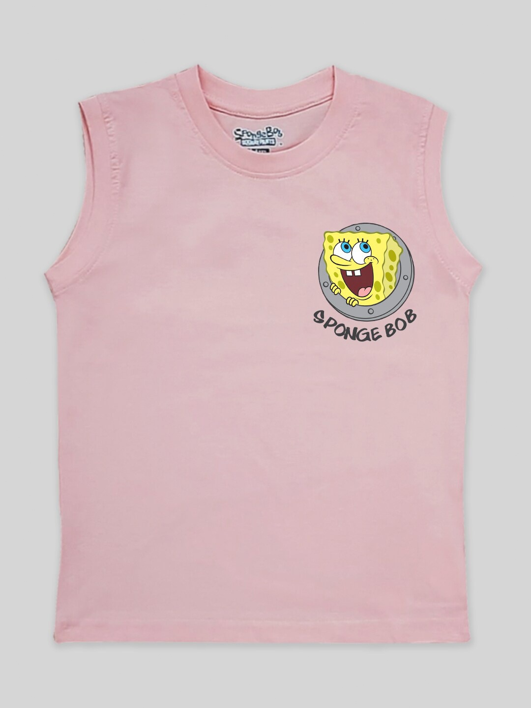 

Minute Mirth Boys Sponge Bob Pure Cotton T-Shirt, Pink