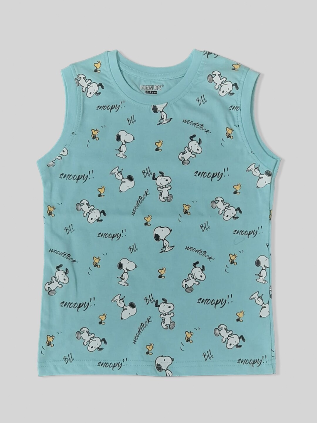 

Minute Mirth Boys Snoopy Printed Pure Cotton T-shirt, Blue