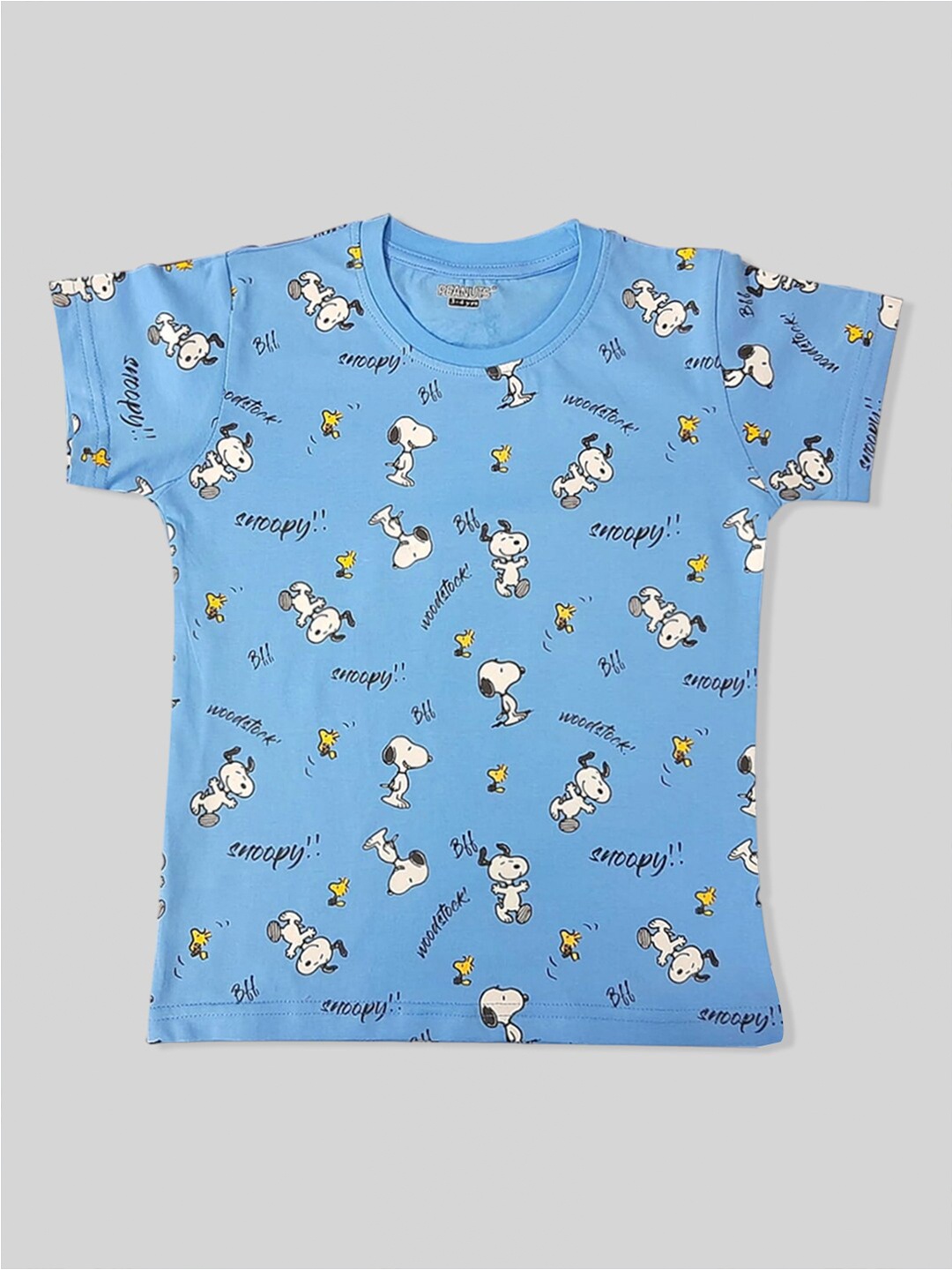 

Minute Mirth Boys Snoopy Printed Pure Cotton T-Shirt, Blue