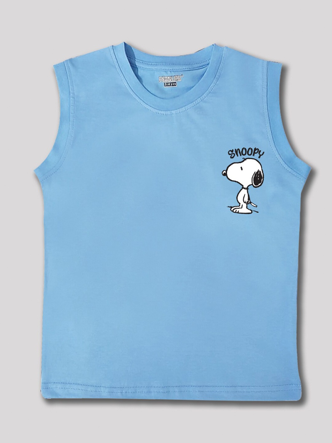 

Minute Mirth Boys Snoopy Printed Pure Cotton T-shirt, Blue