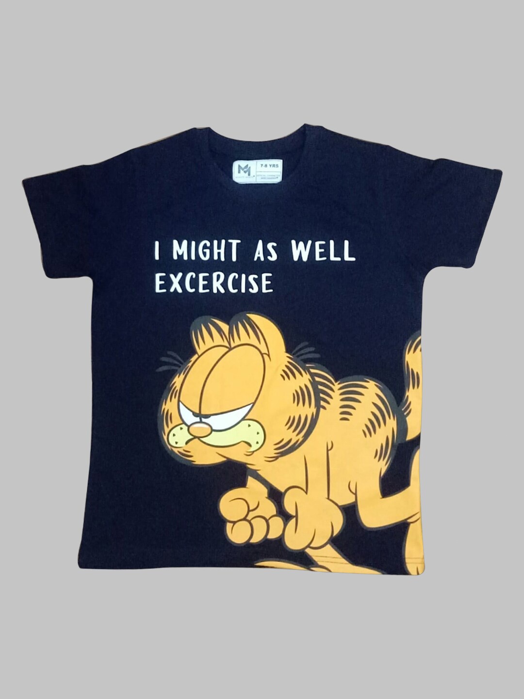 

Minute Mirth Boys Garfield Printed Pure Cotton T-shirt, Blue
