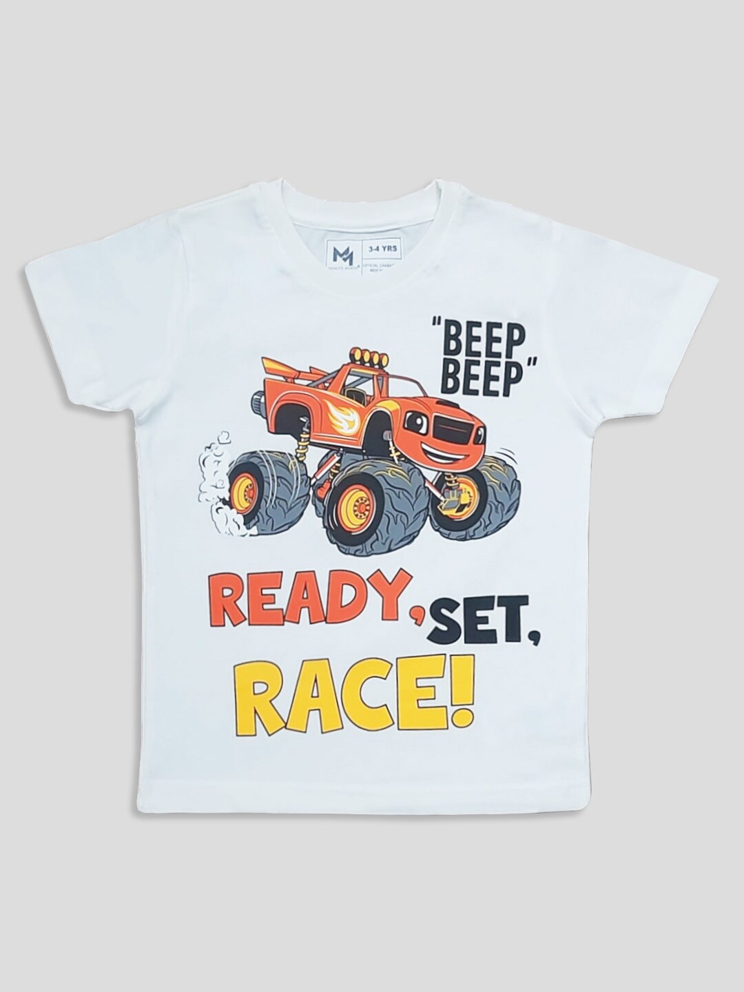 

Minute Mirth Boys Graphic Printed Pure Cotton T-shirt, White