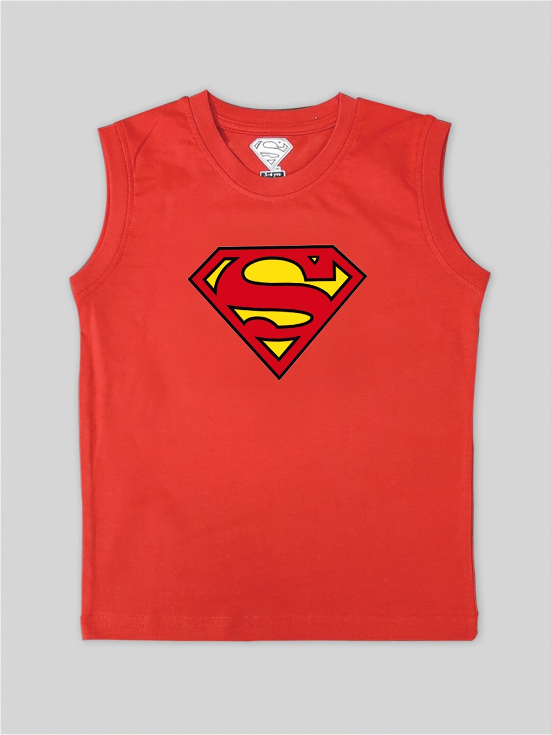 

Minute Mirth Boys Superman Printed Pure Cotton T-shirt, Red