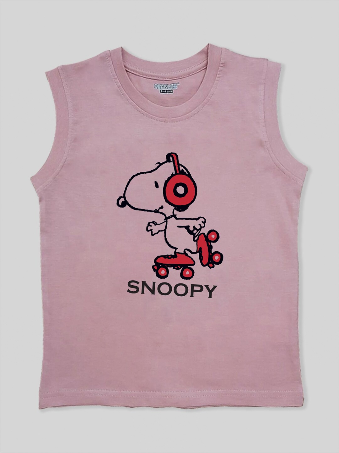 

Minute Mirth Boys Snoopy Printed Pure Cotton T-shirt, Pink