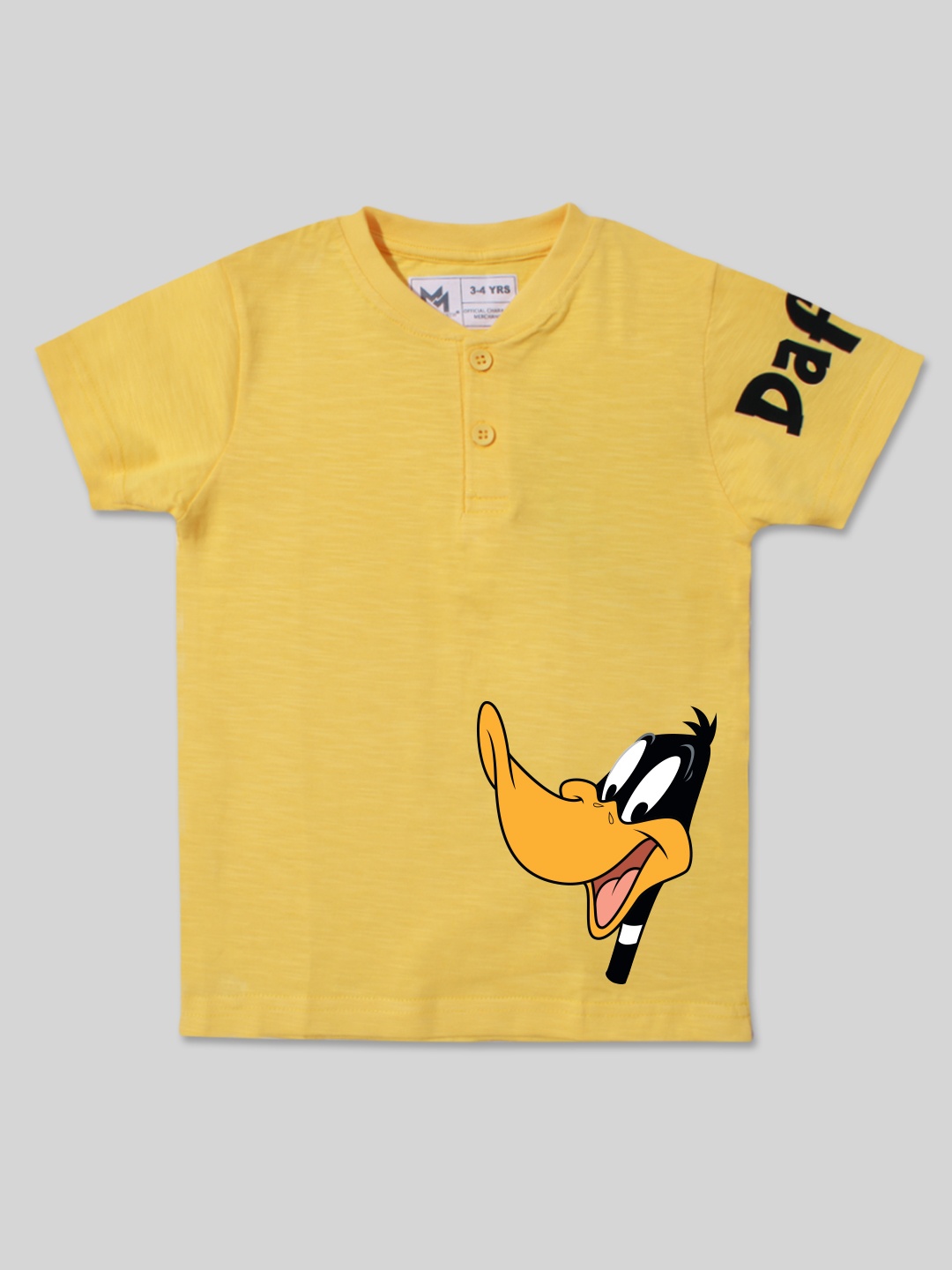 

Minute Mirth Boys Yellow Printed Pure Cotton T-shirt
