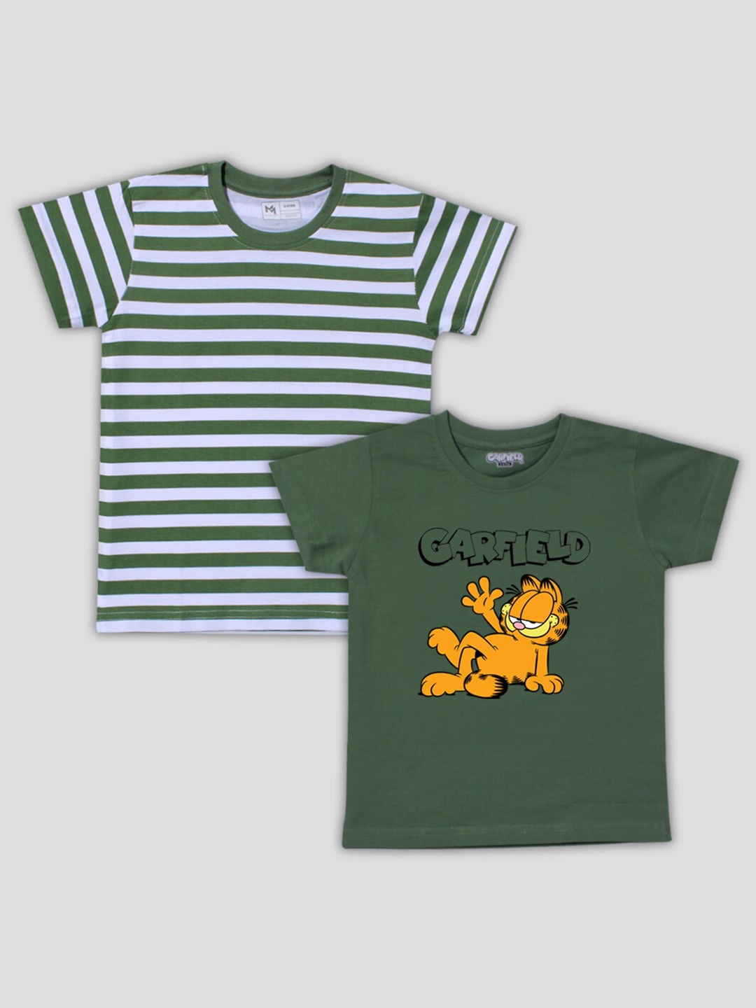 

Minute Mirth Boys Pack Of 2 Printed Short Sleeves Pure Cotton T-shirts, Assorted