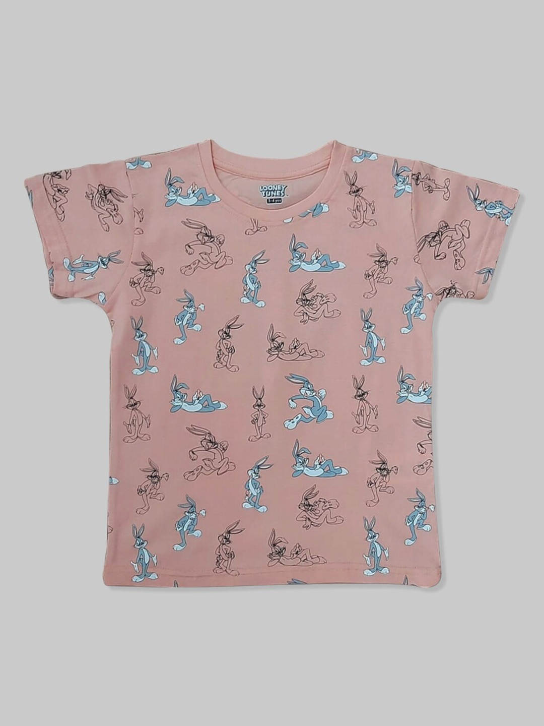 

Minute Mirth Boys Looney Tunes Printed Round Neck Pure Cotton T-shirt, Pink