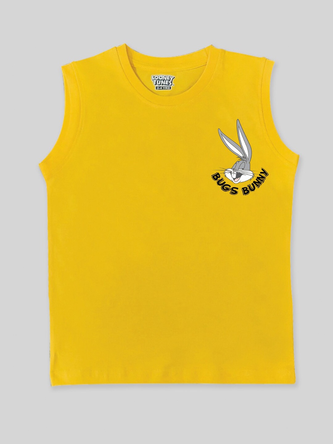 

Minute Mirth Boys Bugs Bunny Printed Pure Cotton T-shirt, Yellow