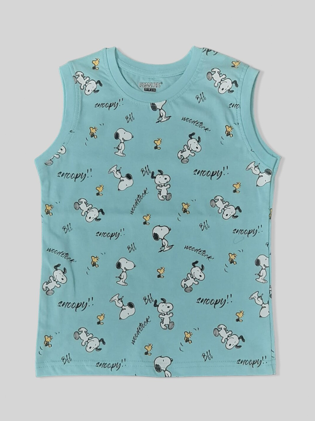 

Minute Mirth Boys Snoopy Printed Pure Cotton T-shirt, Blue