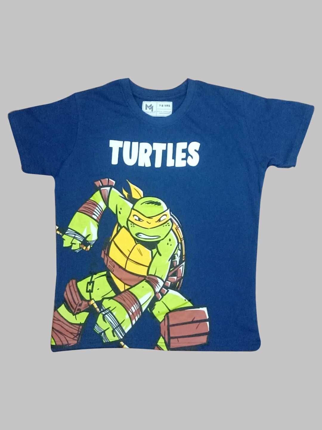 

Minute Mirth Boys Mutant Ninja Turtles Printed Pure Cotton T-shirt, Blue