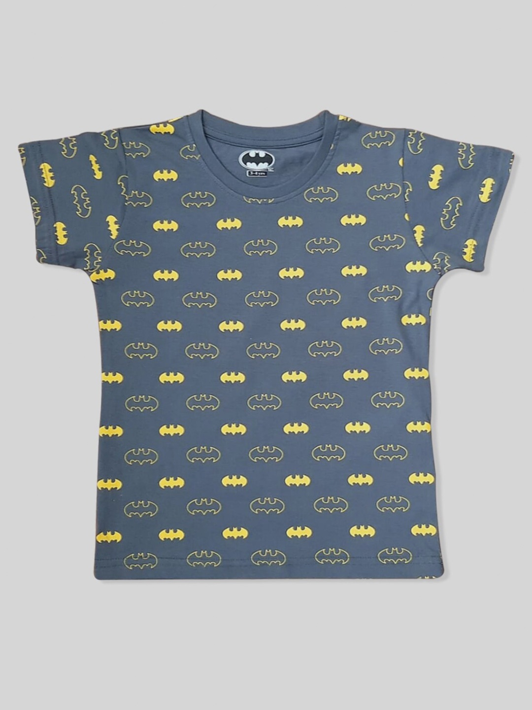 

Minute Mirth Boys Batman Printed Pure Cotton T-shirt, Grey