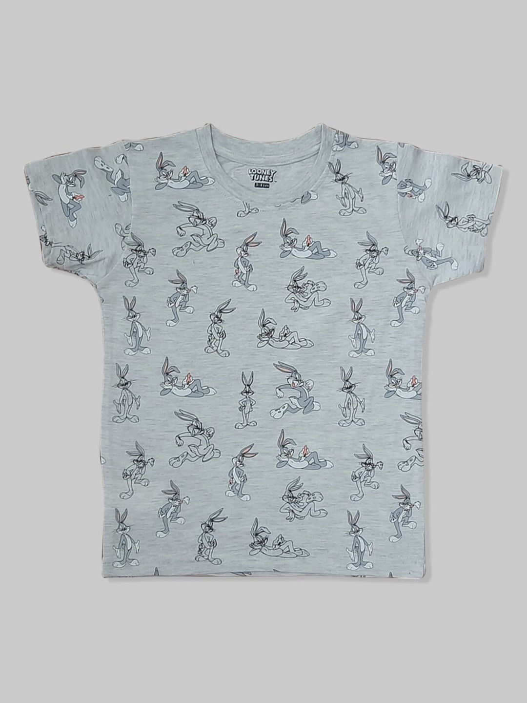 

Minute Mirth Infants Boys Bugs Bunny Printed Pure Cotton T-shirt, Grey