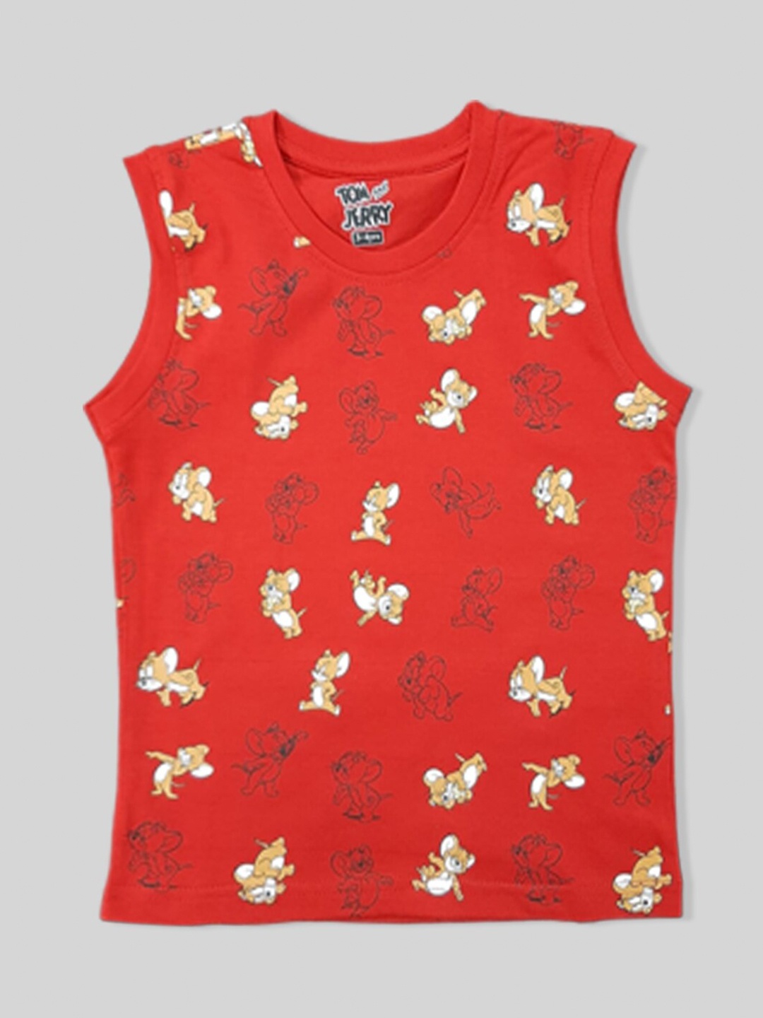 

Minute Mirth Boys Conversational Printed Pure Cotton T-shirt, Red