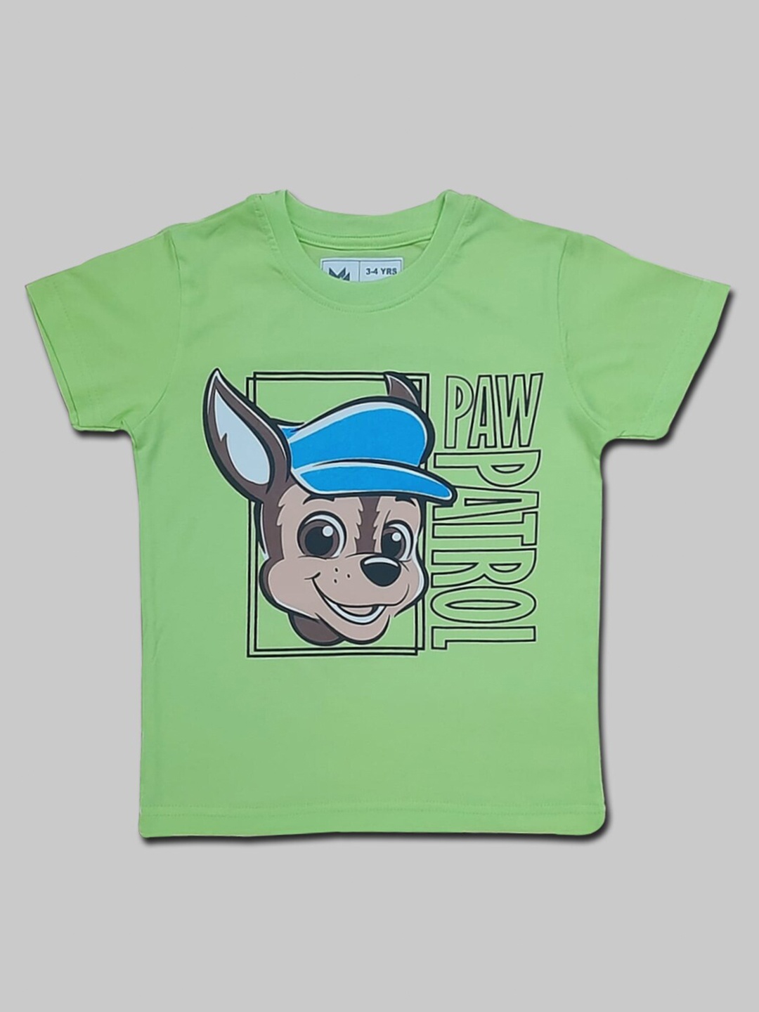 

Minute Mirth Boys Graphic Paw Patrol Printed Pure Cotton T-shirt, Green