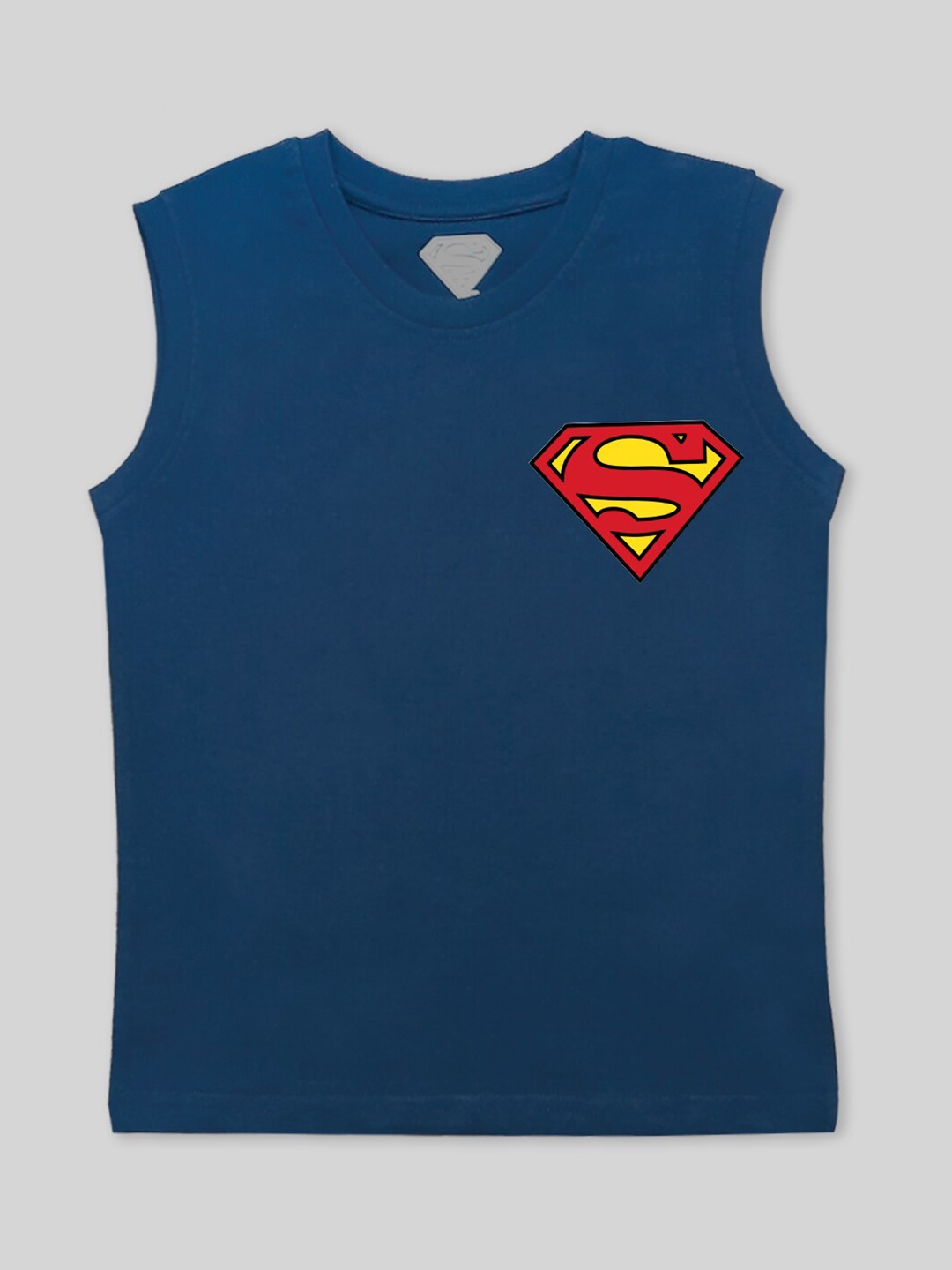 

Minute Mirth Boys Superman Printed Pure Cotton T-shirt, Navy blue