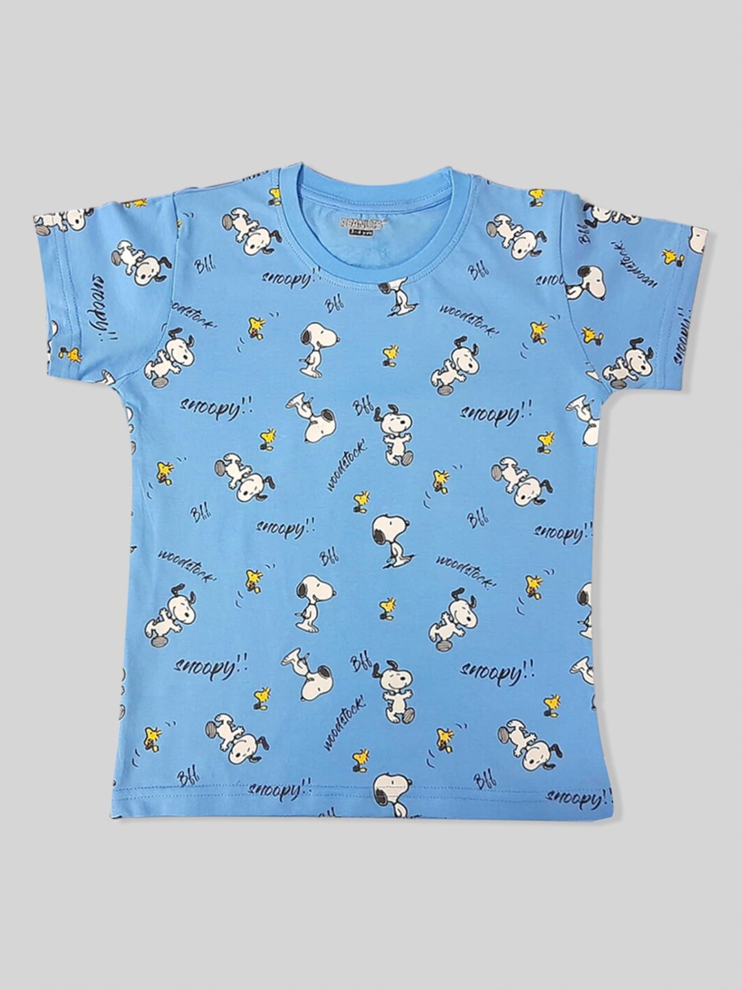 

Minute Mirth Boys Snoopy Conversational Printed Pure Cotton T-shirt, Blue