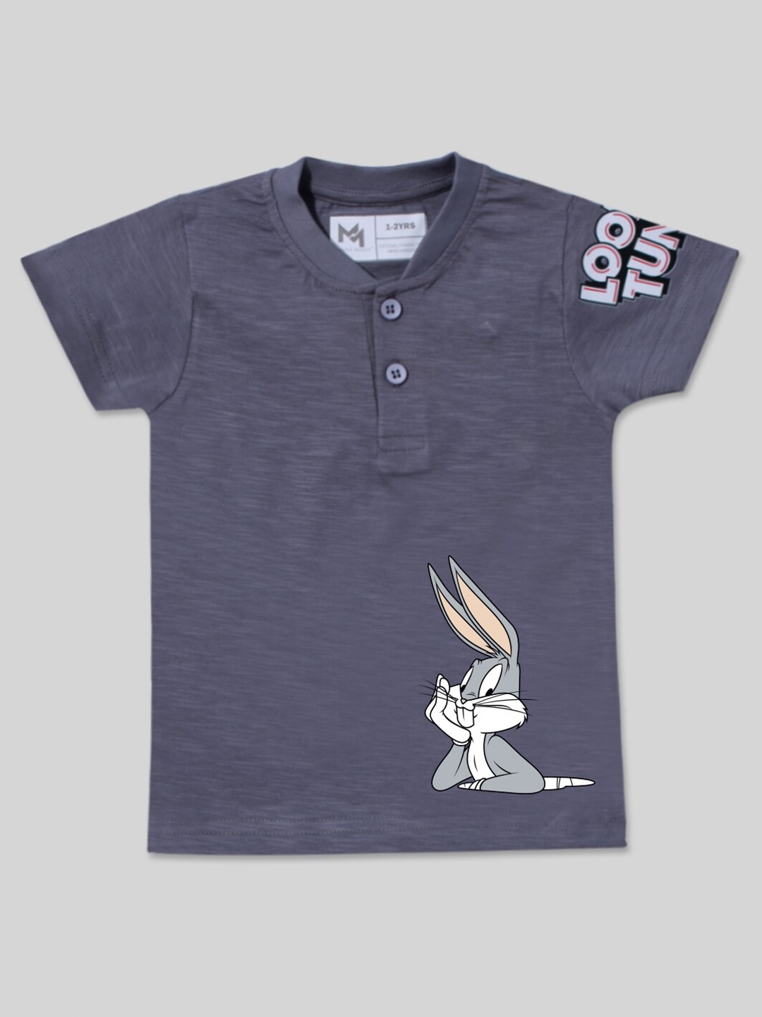 

Minute Mirth Boys Looney Tunes Printed Pure Cotton T-shirt, Grey