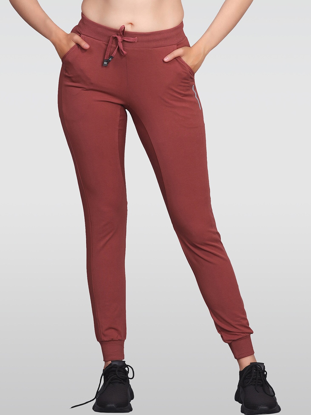

LAASA SPORTS Women Mid-Rise Dry Fit Cotton Joggers, Mauve