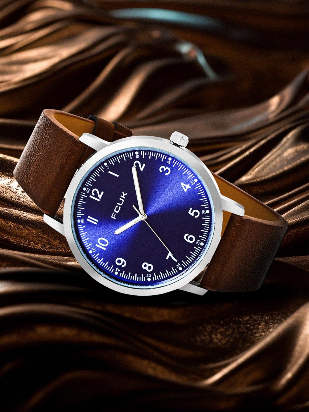 

FCUK Men Printed Dial & Leather Straps Analogue Watch FK00033A, Blue