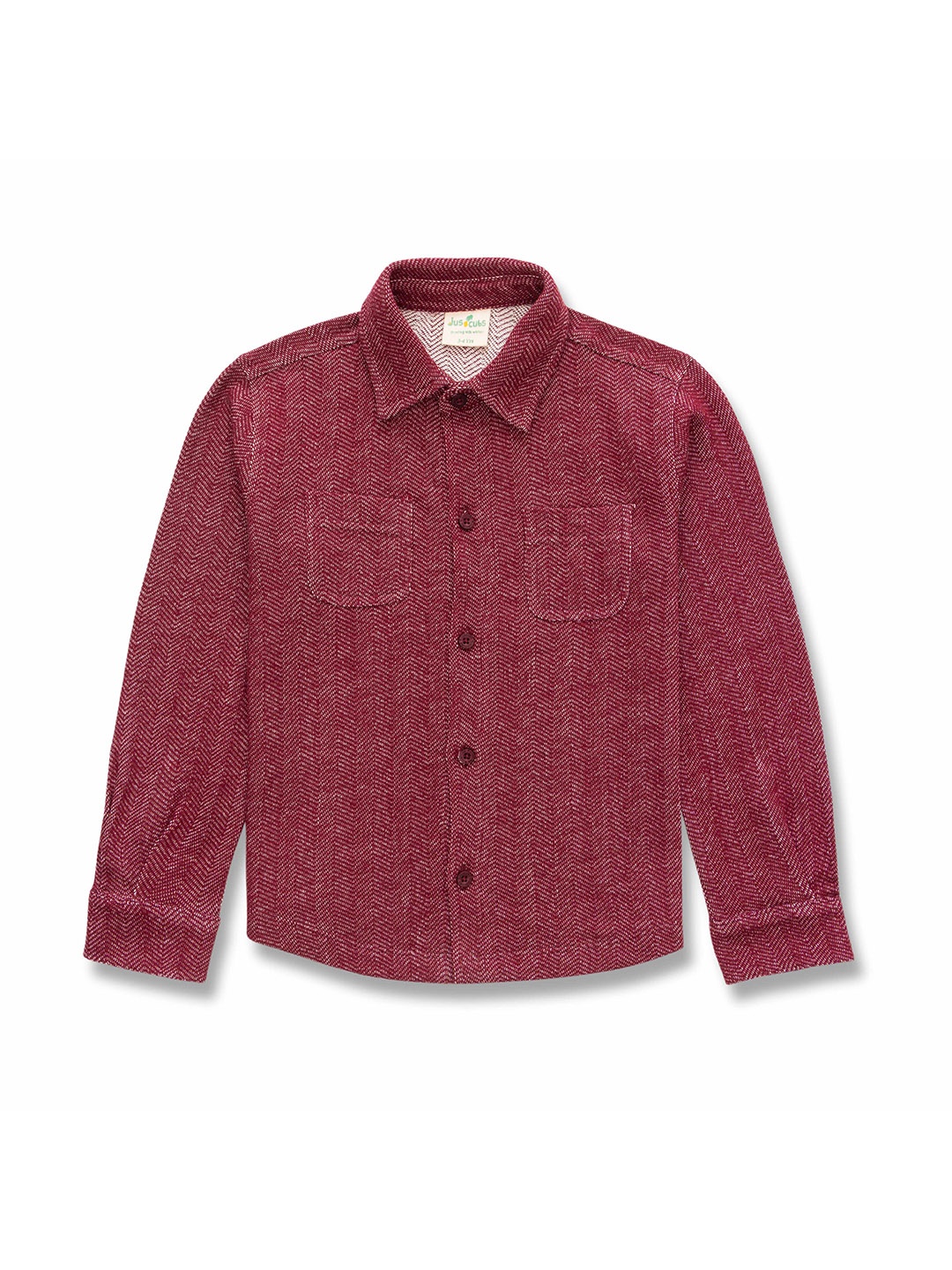 

JusCubs Boys Self Design Textured Premium Cotton Casual Shirt, Maroon