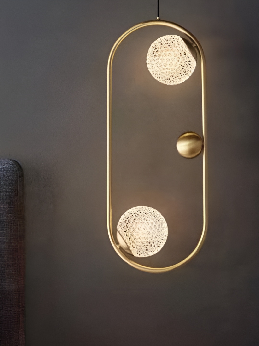 

blissbells Gold-Toned Round Ball Shape with Glass Pendant Light Ceiling Lamp
