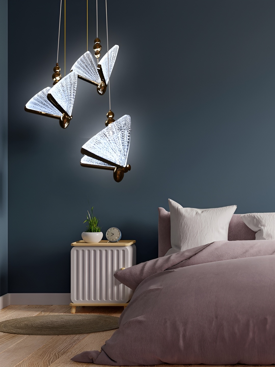 

blissbells White 3 LED Butterfly Pendant Lights Ceiling Lamp