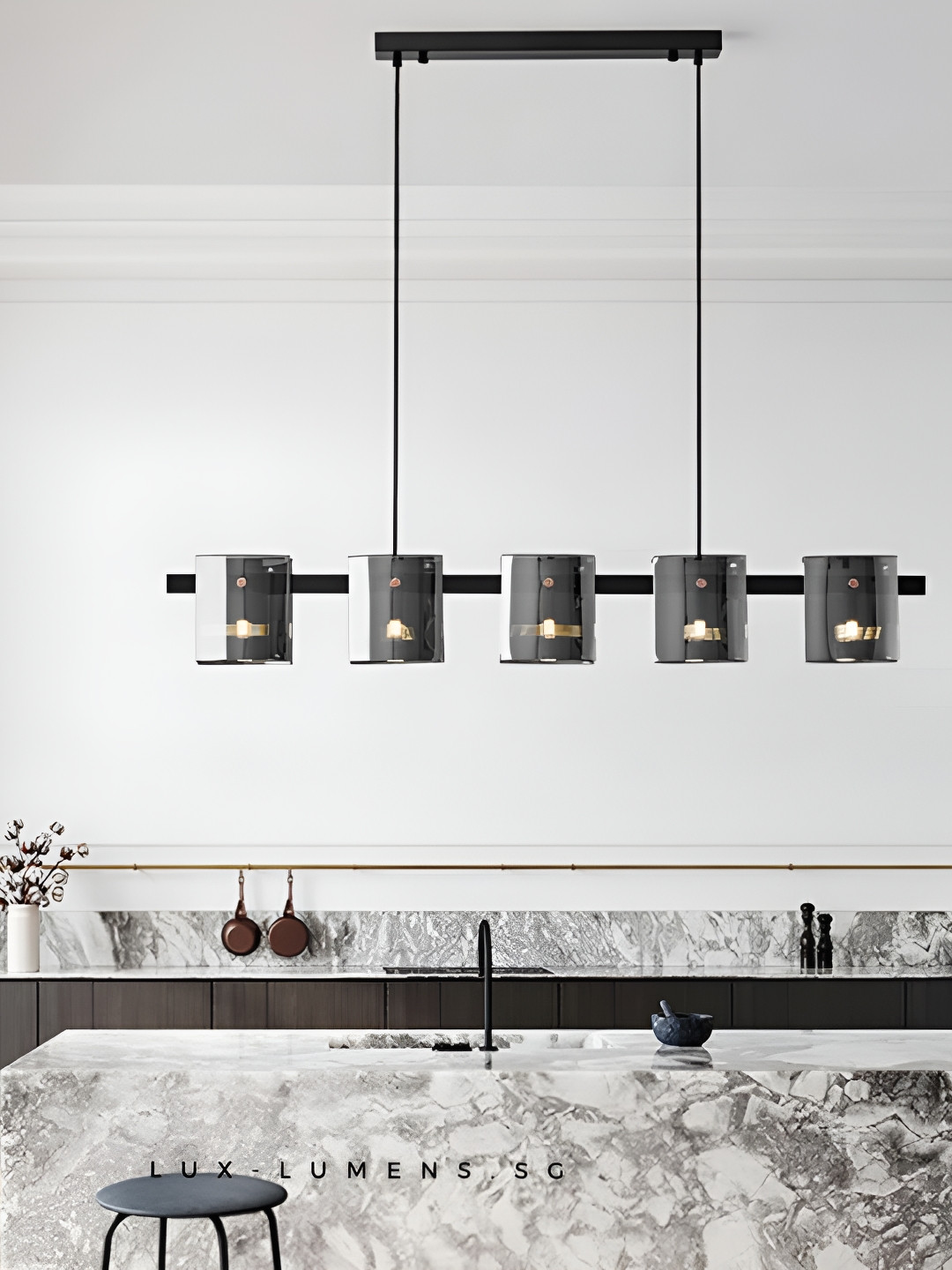 

blissbells Black Glassware Pendant Light Ceiling Lamp, Gold
