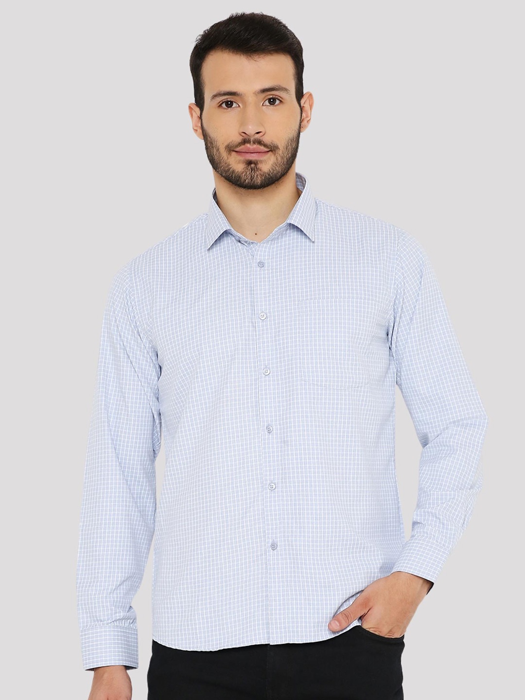 

Maharaja India Slim Micro Checks Casual Shirt, Blue