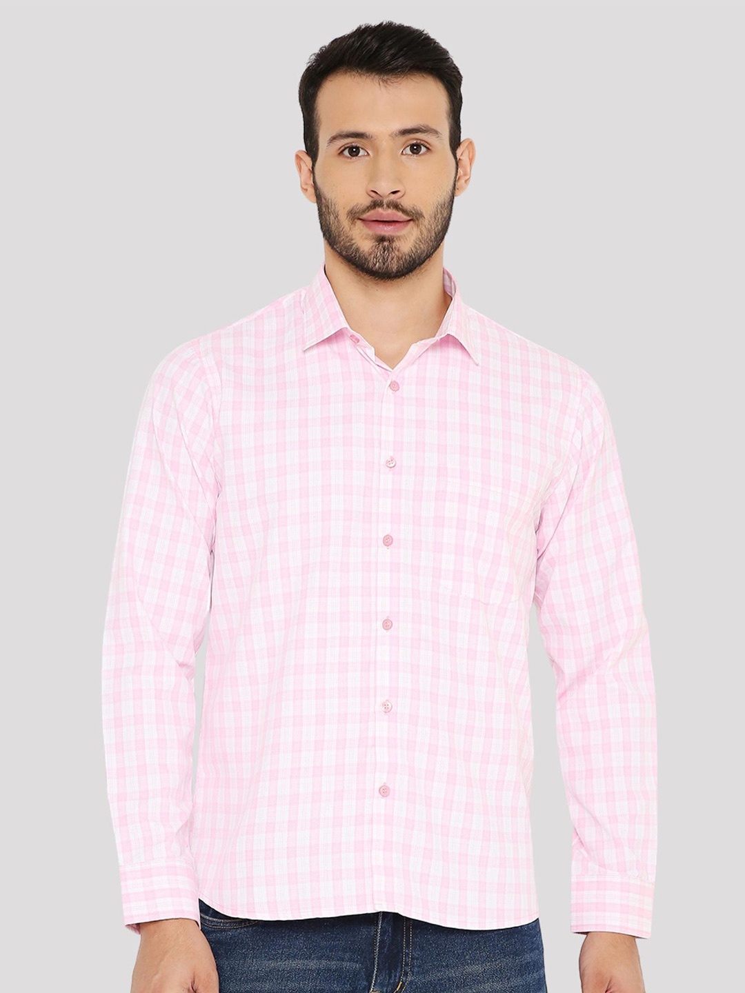 

Maharaja India Slim Checked Casual Shirt, Pink