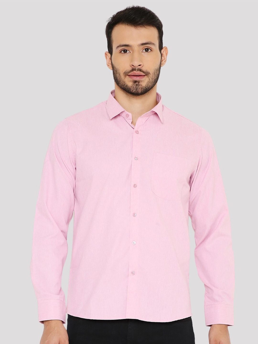 

Maharaja India Slim Spread Collar Casual Shirt, Pink