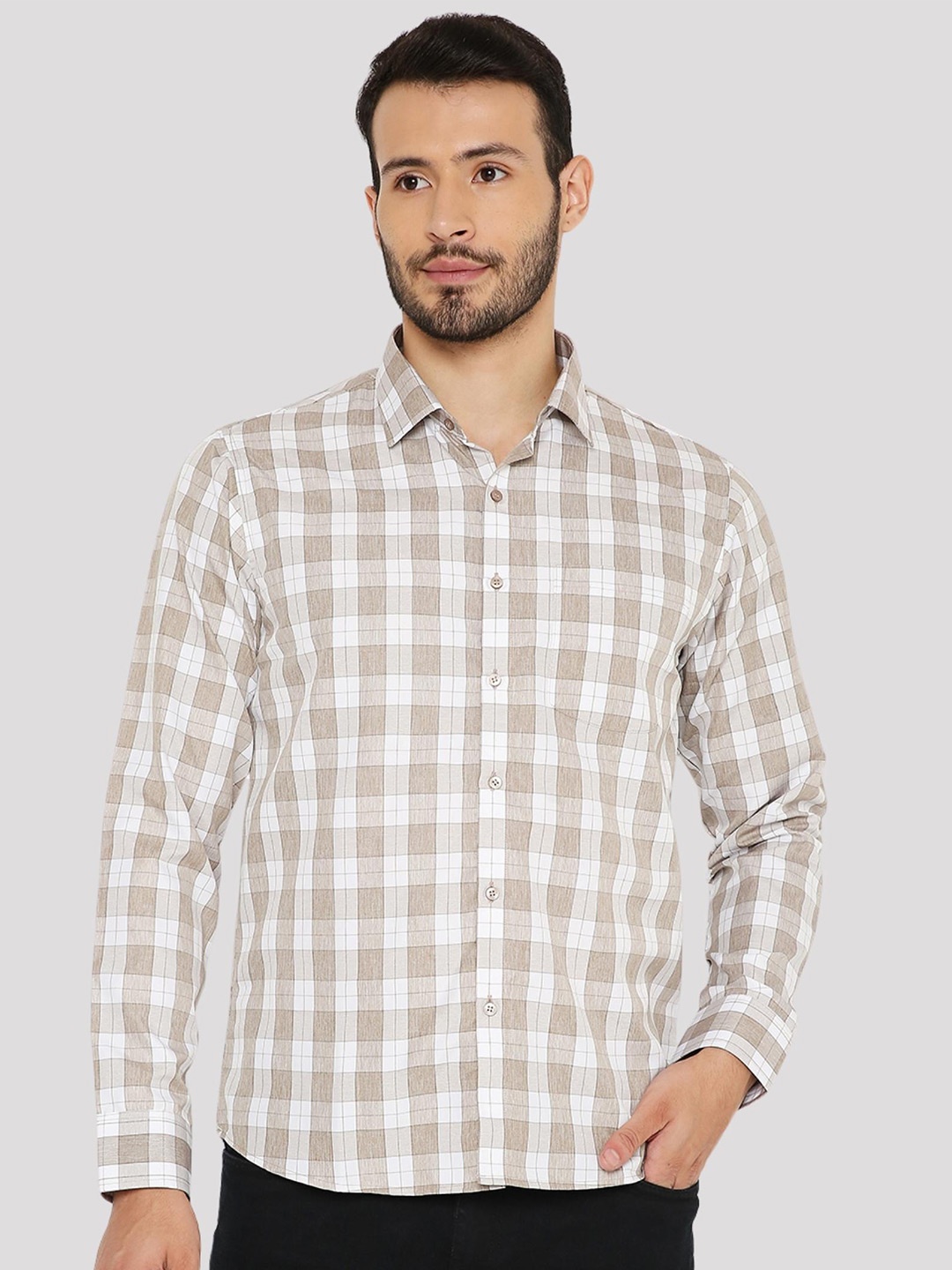 

Maharaja Checked Slim Fit Classic Casual Shirt, Coffee brown
