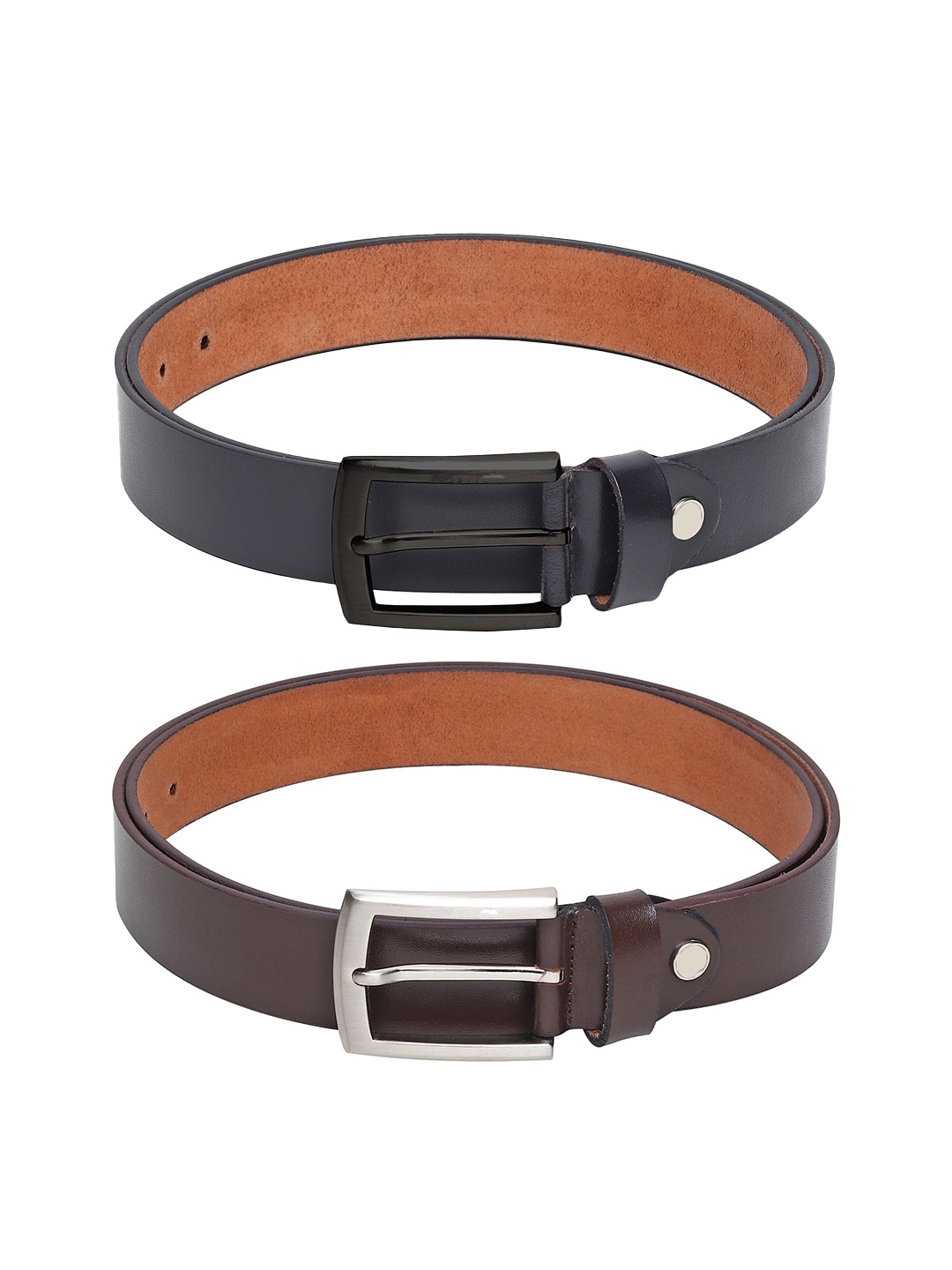 

Roadster Set Of 2 Black & Brown Breathable Leather Belts