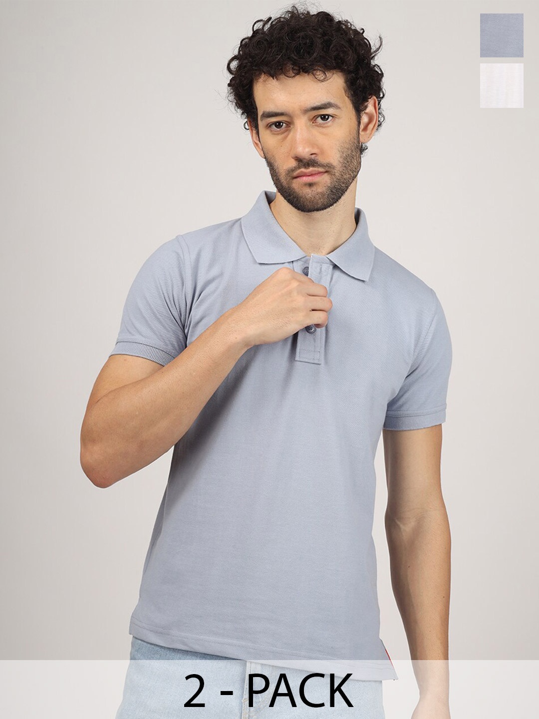 

Greylongg Richard Paadler Pack of 2 Polo Collar T-Shirts, Grey
