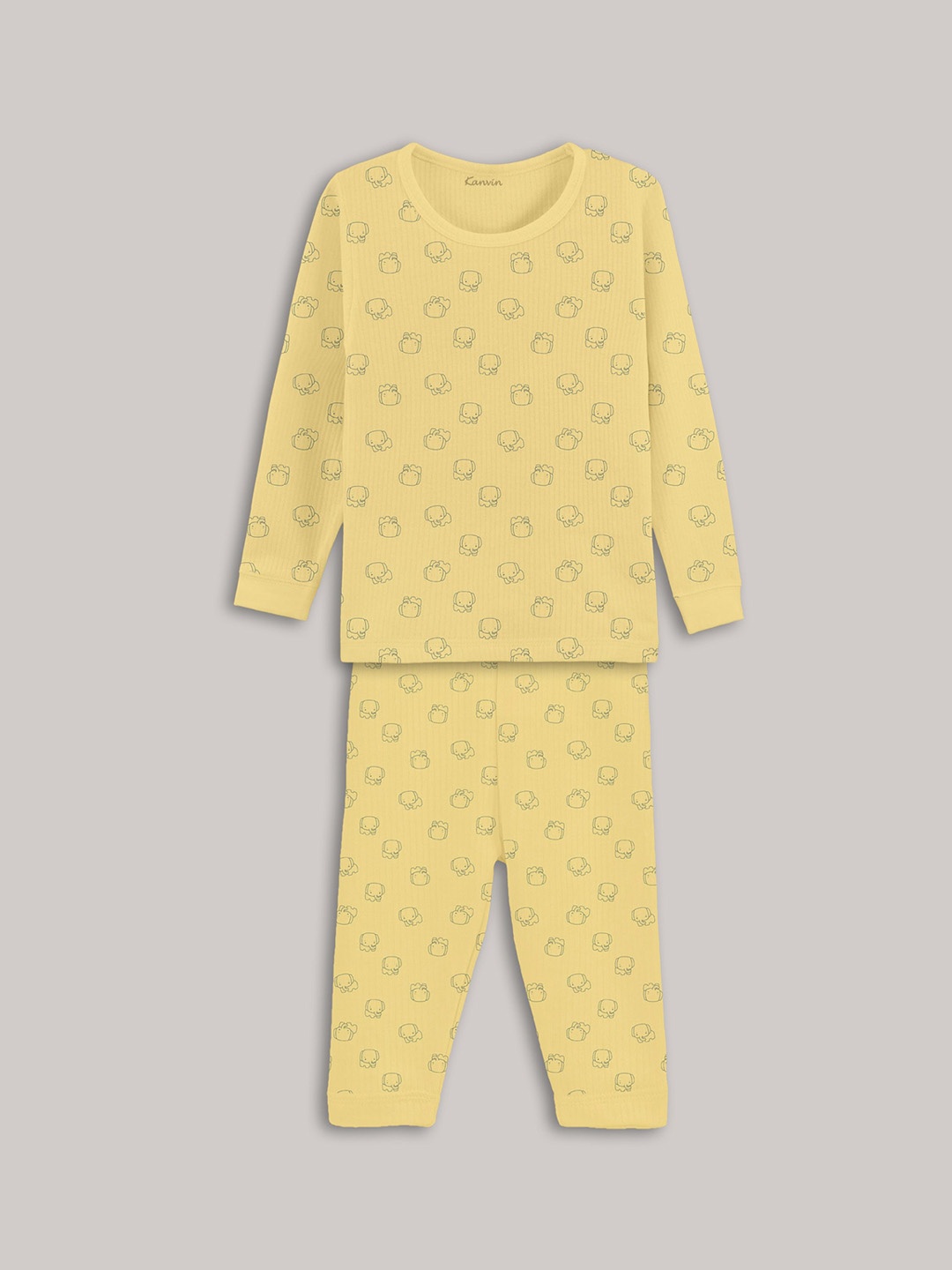 

Kanvin Boys Printed Thermal Set, Yellow