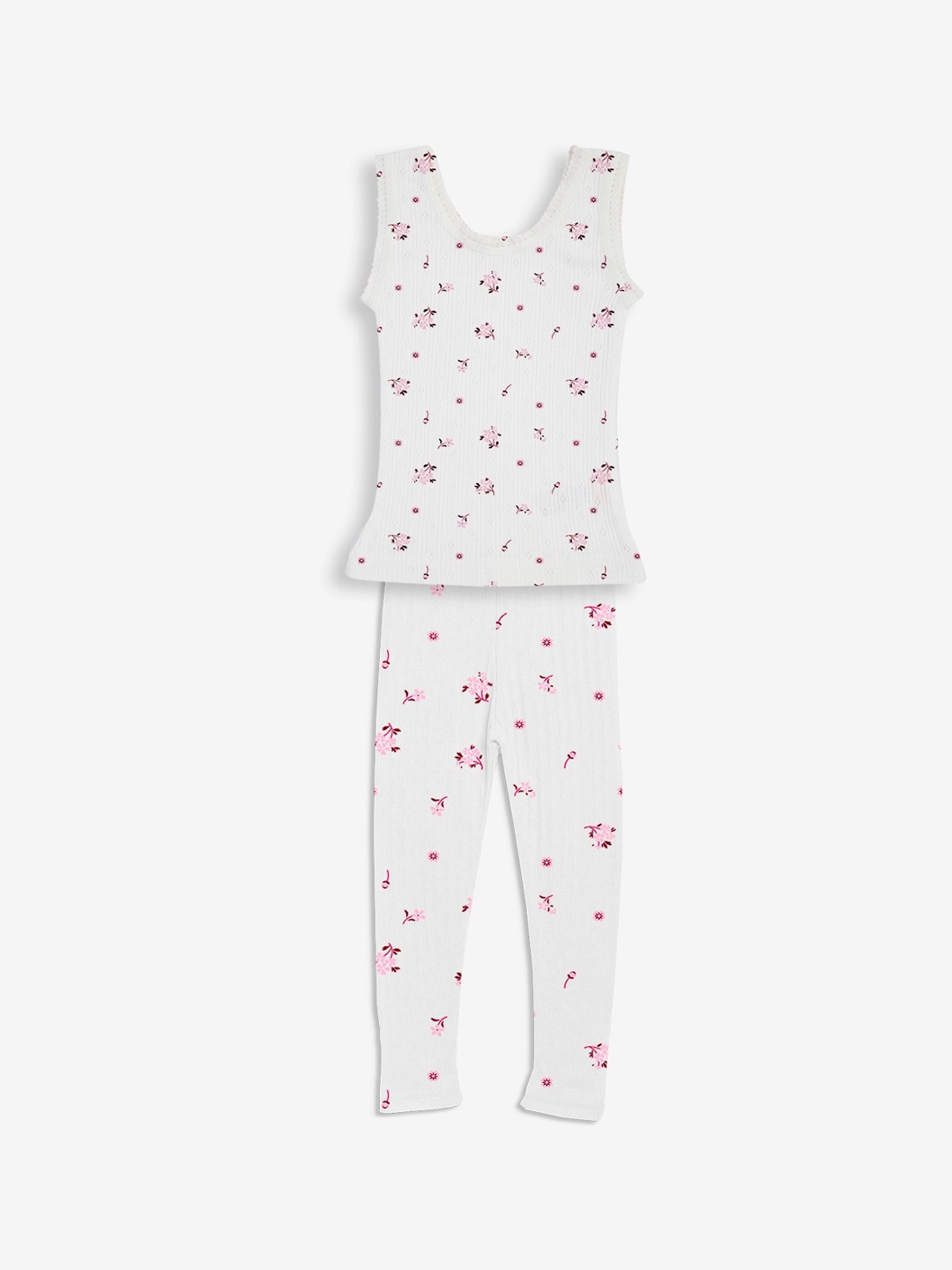 

Kanvin Girls Printed Thermal Set, White