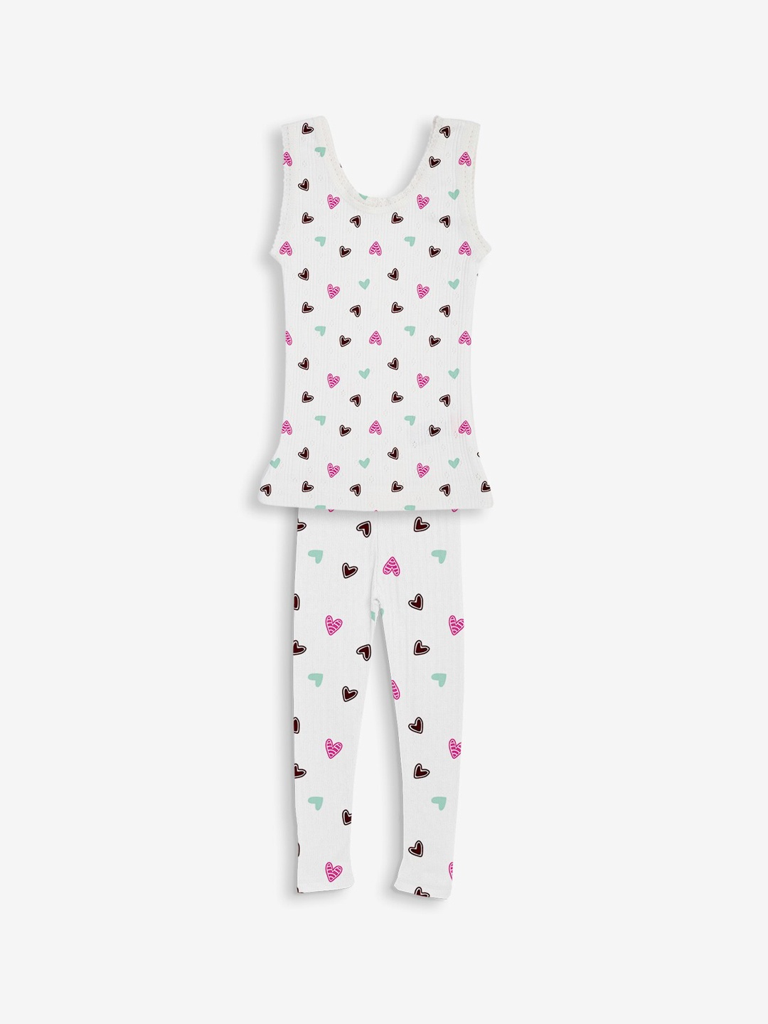 

Kanvin Girls Printed Thermal Set, White