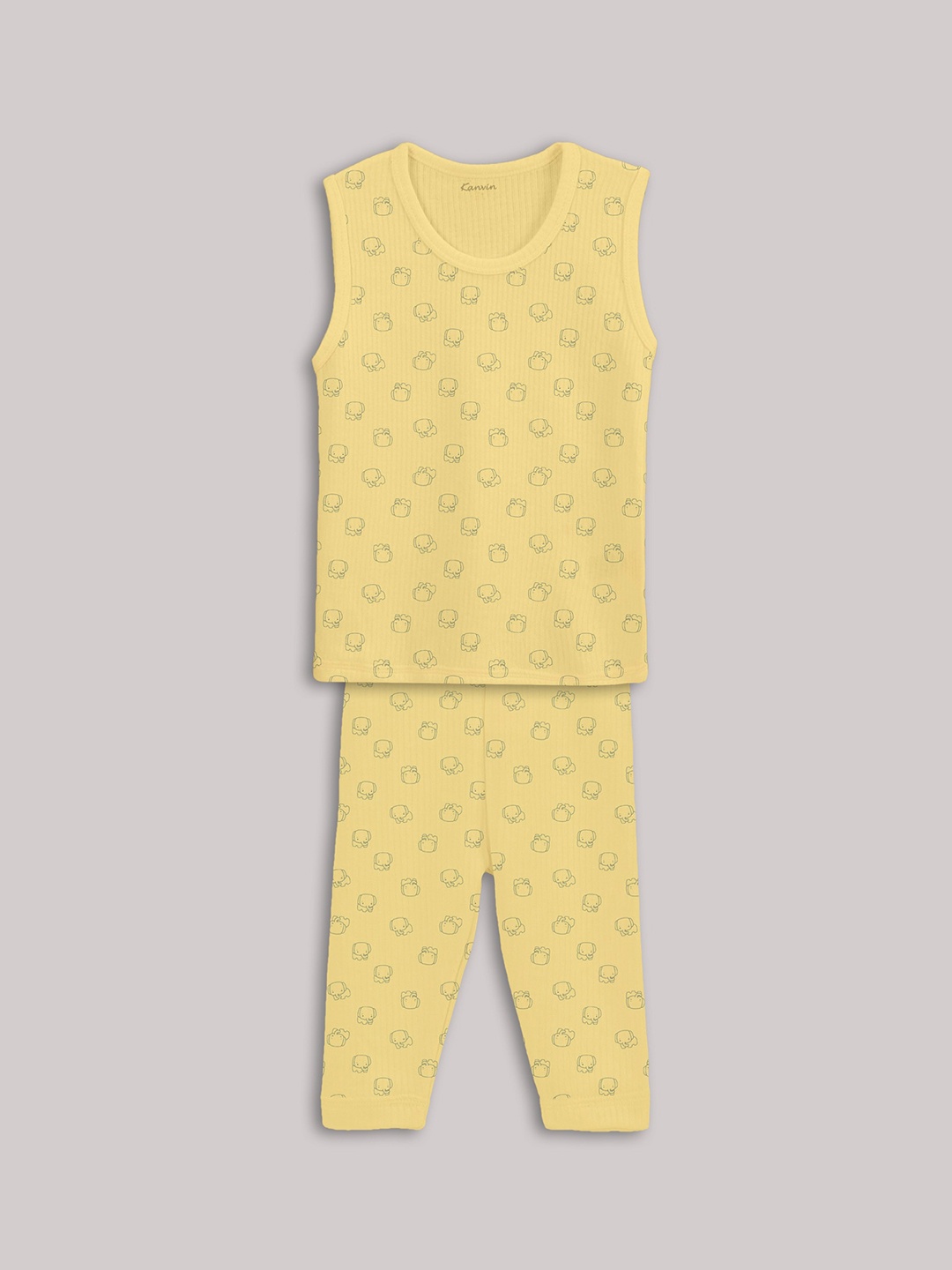 

Kanvin Girls Printed Thermal Set, Yellow