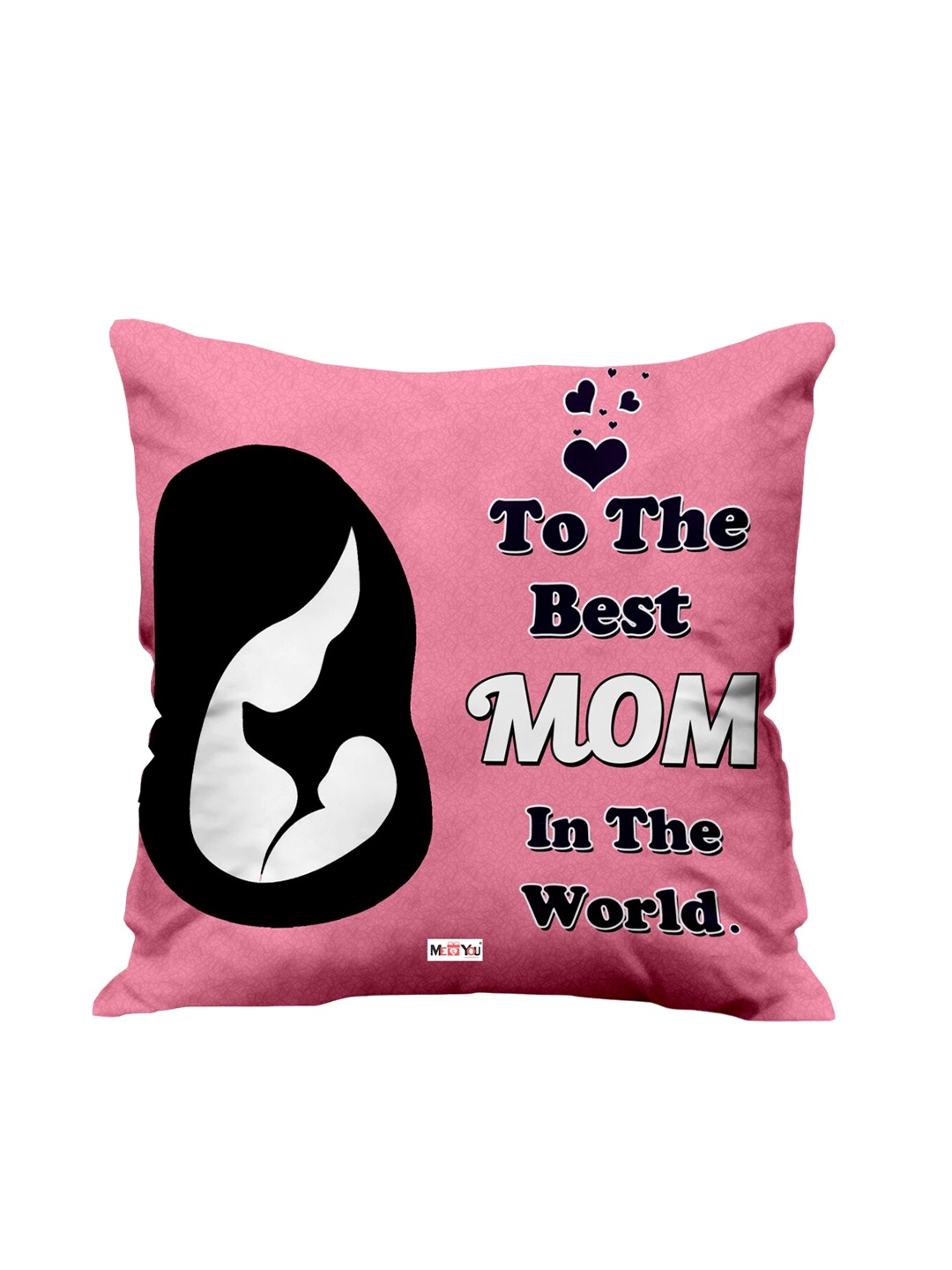 

ME & YOU Pink & Black Printed Square Pre-Filled Cushion