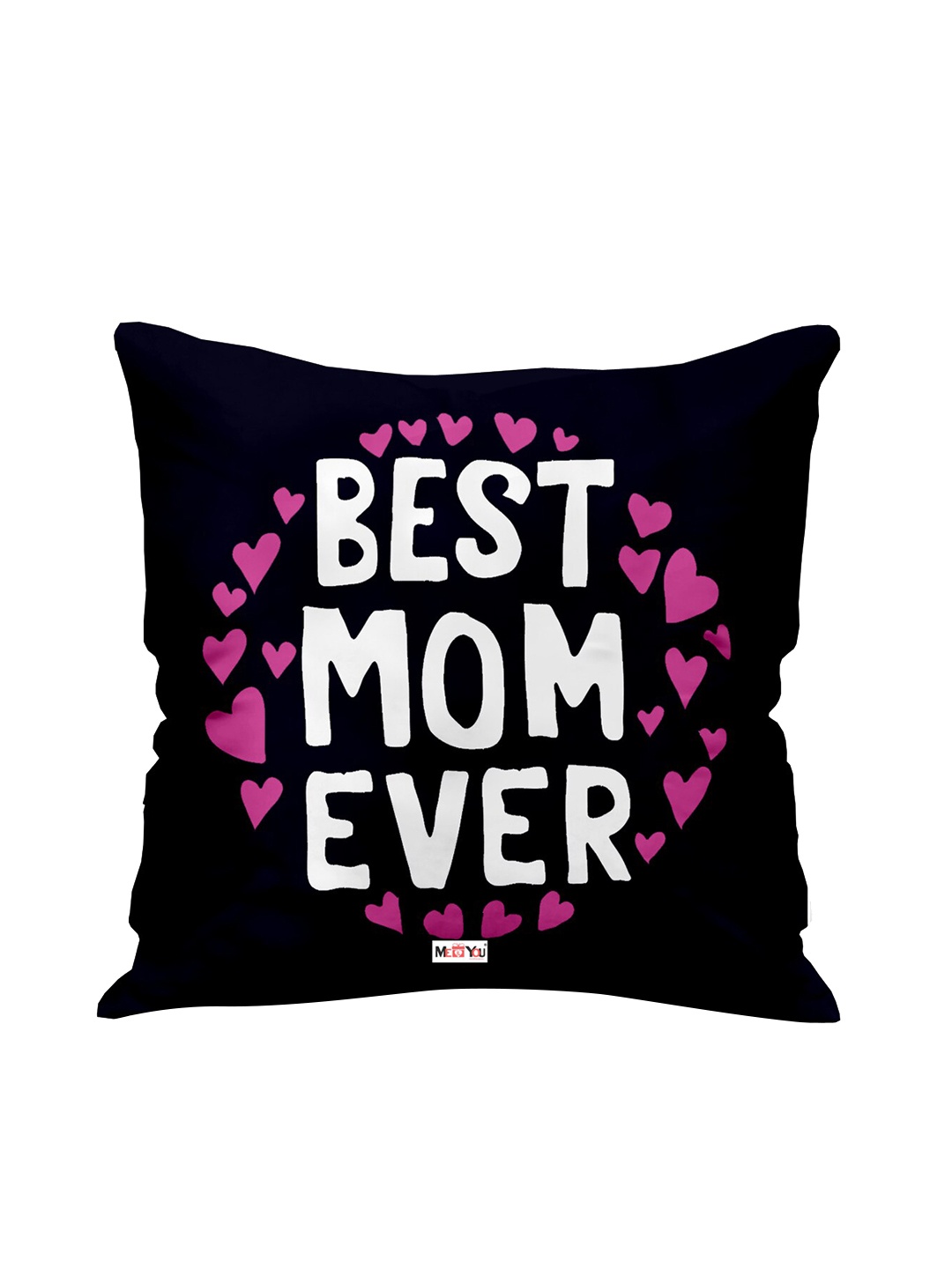 

ME & YOU Black & Pink Printed Square Cushion