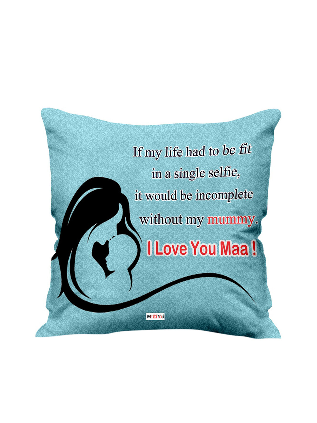 

ME & YOU Blue Printed Square Cushion