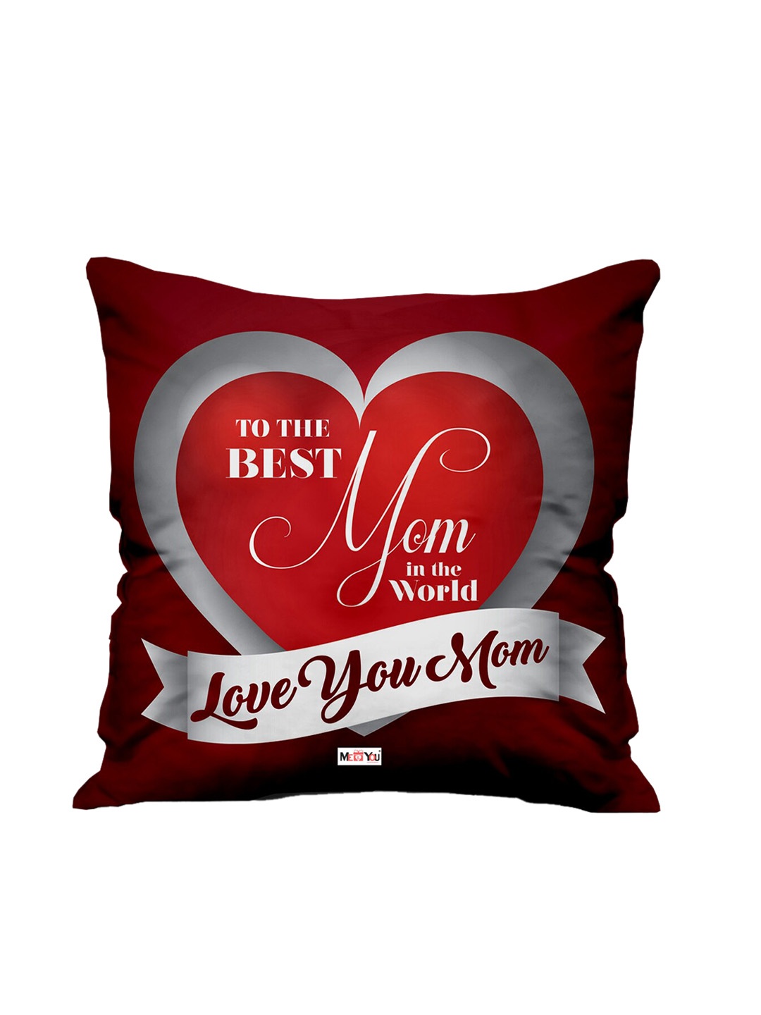 

ME & YOU Red Printed Square Cushion