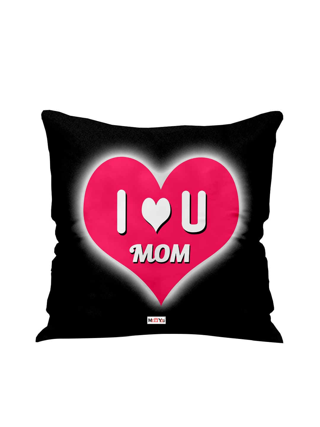 

ME & YOU Black & Pink Printed Square Cushion