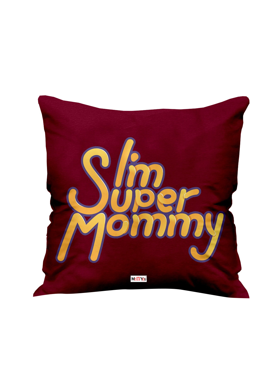 

ME & YOU Maroon & Yellow Printed Square Cushion