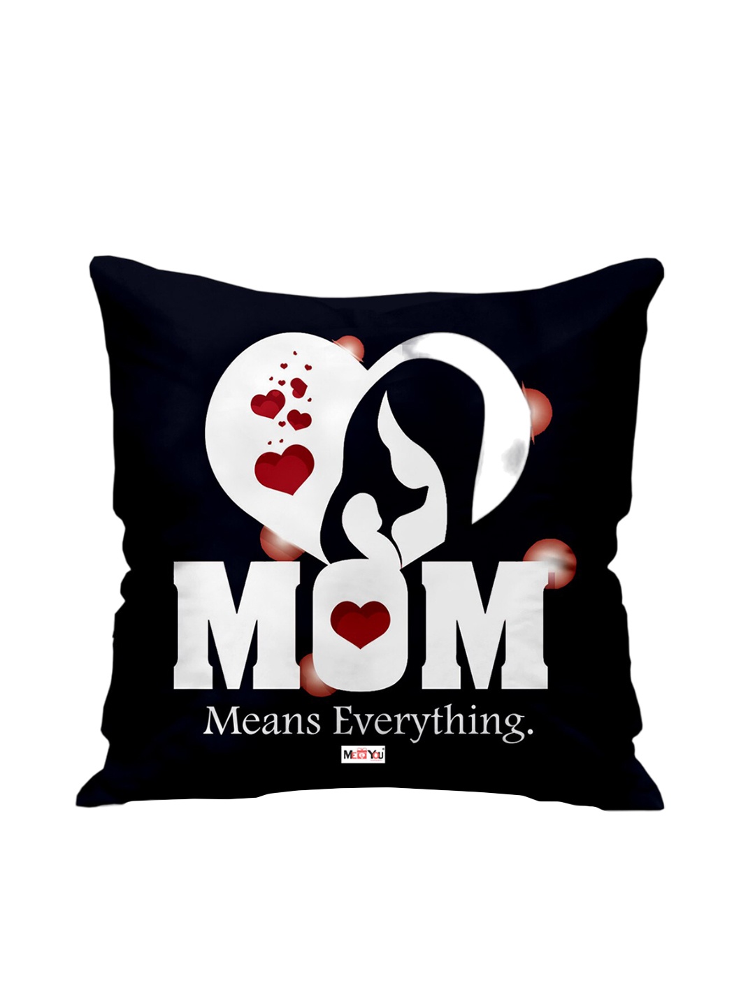 

ME & YOU Blue & White Printed Square Cushion, Black