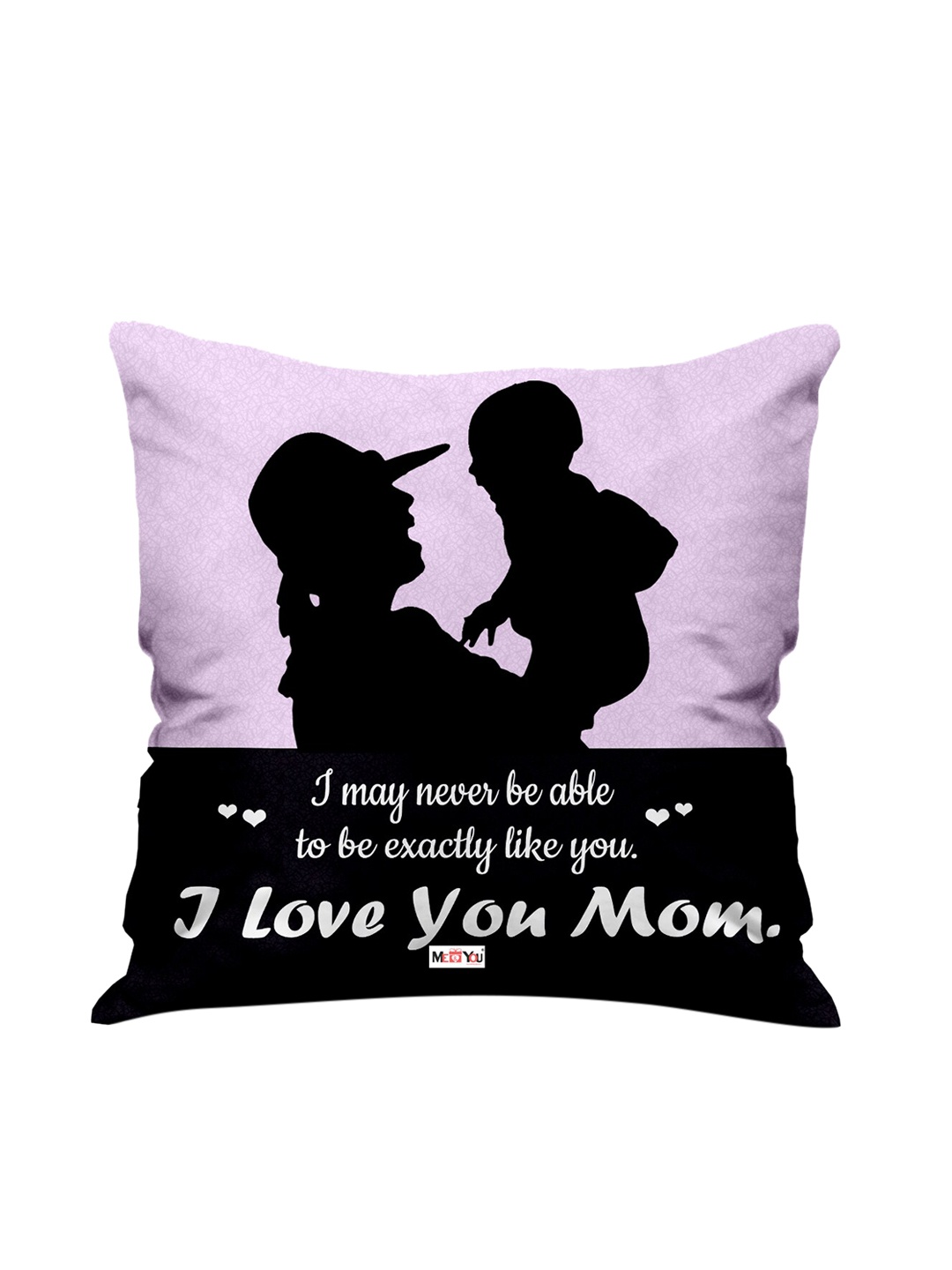 

ME & YOU Purple & Black Printed Square Cushion