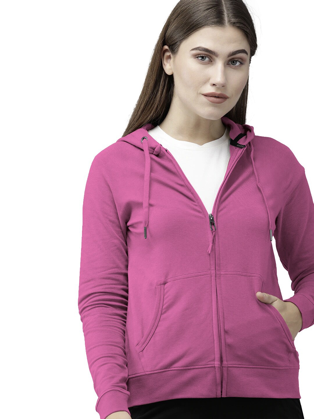 

BAESD Hooded Cotton Front-Open Sweatshirt, Purple