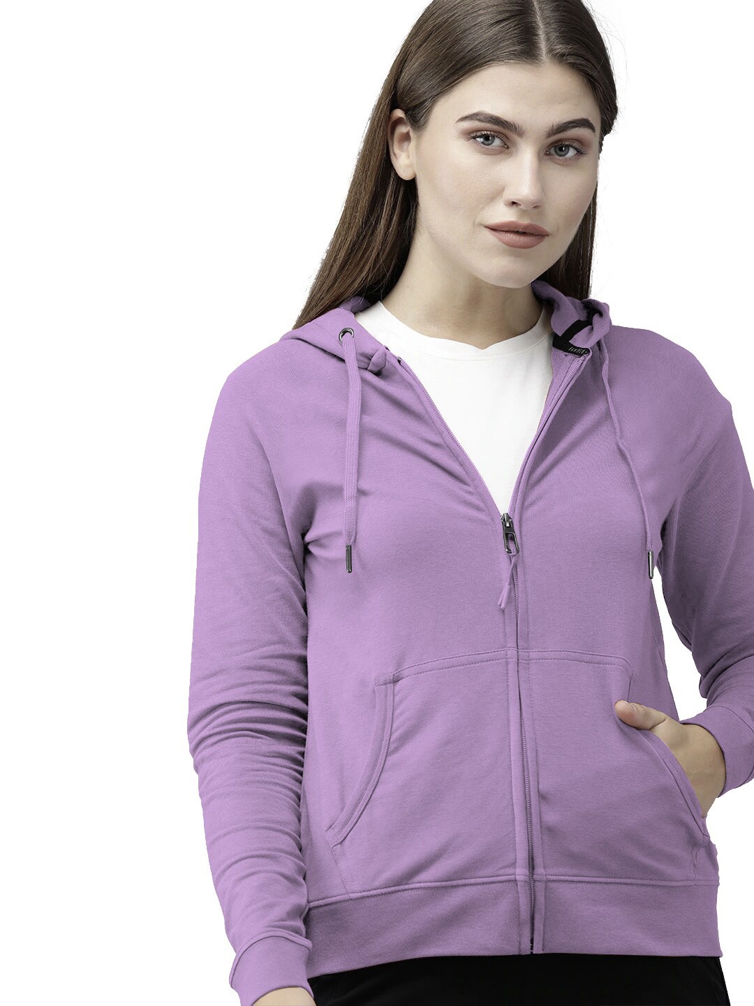 

BAESD Hooded Front-Open Cotton Sweatshirt, Lavender