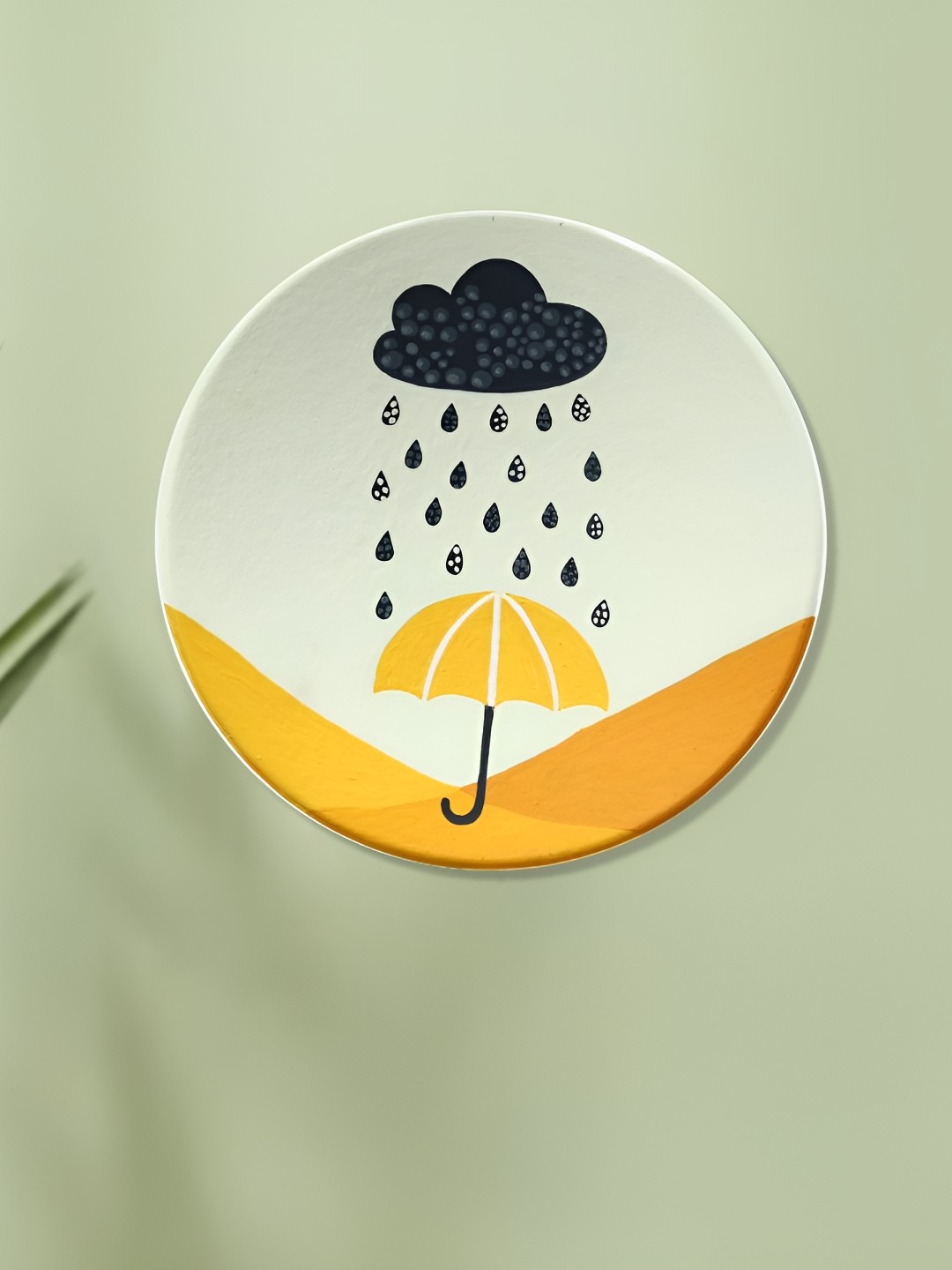 

ARTYSTA BEAUTIFYING LIVES Off White & Yellow Decorative Wall Plate